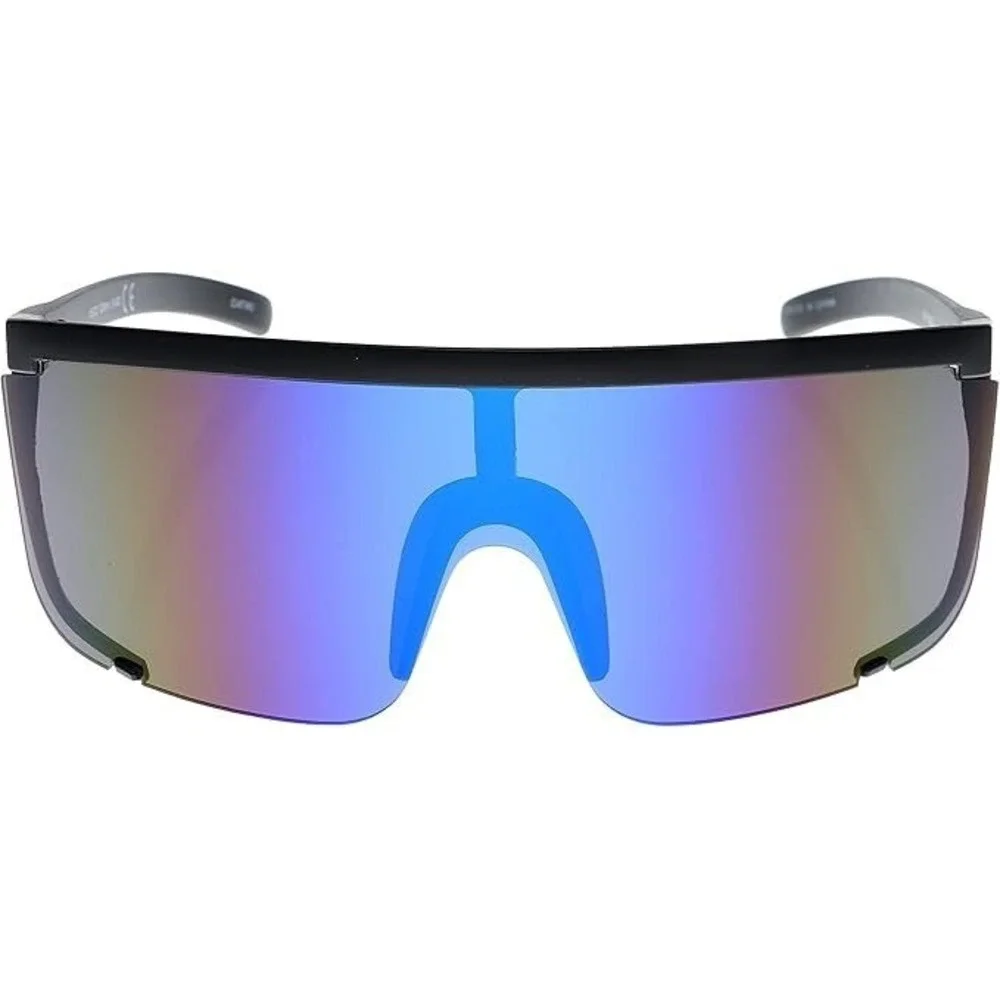 Shield Sunglasses Visor Blue Mirrored Lens Sporty Futuristic Cyclops Style Gafas